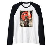 Samurai Alien Japon Vintage UFO Warrior Ukiyo-e Art Manche Raglan