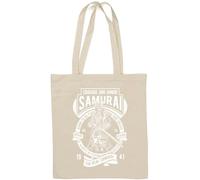 Samurai Always Be Strong and Corageous Sac fourre-tout en coton naturel Blanc