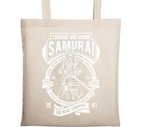Samurai Always Be Strong and Corageous Sac fourre-tout en coton naturel écologique Beige