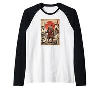 Samurai Bearded Dragons Japanese Vintage Gifts Graphic Art Manche Raglan