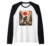 Samurai Bigfoot Japonais Vintage Graphique Ukiyo-e Art Japon Manche Raglan