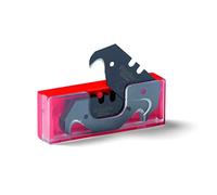 Samurai Black Hook Lot de 10 lames à crochet dans un distributeur sûr pour couteaux universels et couteaux à tapis, noir, extra tranchant et durable, en acier japonais