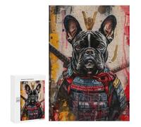 Samurai Bulldog Armor Art Print Puzzle 1000 Pièces Educa Jouet en Bois Cadeau Unique Décoration Intérieure Jeu Éducatif Challenge Toy Adultes Et Enfants À Partir De 14 Ans 300 PCS