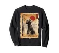 Samurai Cat Anime Japanese Art Funny Graphic Ukiyo-e Art Sweatshirt