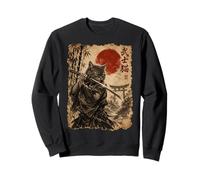 Samurai Cat Anime Japanese Art Funny Graphic Ukiyo-e Art Sweatshirt