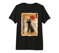 Samurai Cat Anime Japanese Art Funny Graphic Ukiyo-e Art T-Shirt Haut de Gamme