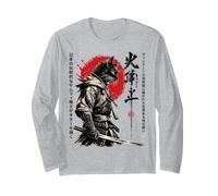 Samurai Cat Anime Japonais Samouraï Manche Longue
