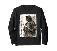 Samurai Cat - Chat Japonais Ukiyo-e Warrior Cat Manche Longue