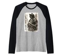 Samurai Cat - Chat Japonais Ukiyo-e Warrior Cat Manche Raglan