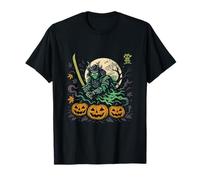 Samurai Cat Halloween Warrior Japanese Spooky T-Shirt
