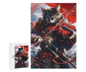 Samurai Cat Playing Violin Puzzle 1000 Pièces Educa Jouet en Bois Cadeau Unique Décoration Intérieure Jeu Éducatif Challenge Toy Adultes Et Enfants À Partir De 14 Ans 300 PCS