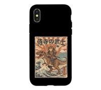 Samurai Cat Riding T-Rex Dinosaure Japonais Amoureux des Chats Coque pour iPhone X/XS