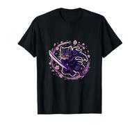 Samurai Cat Sakura Warrior T-Shirt