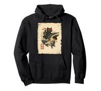 Samurai Cat Shirt - Retro Ninja Japanese Cat Shark Kanagawa Sweat à Capuche