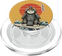Samurai Cat Surf Japonais Great Wave Kanagawa PopSockets PopGrip pour MagSafe