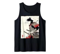 Samurai Cat Warrior Ink Artwork Kawaii Anime Cat Samourai Débardeur