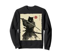 Samurai Cat Warrior Ink Artwork Kawaii Anime Cat Samourai Sweatshirt