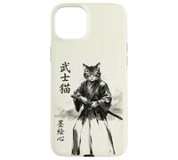 Samurai Cat Warrior Japanese Art Feline Katana Coque pour iPhone 15 Plus