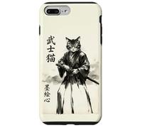 Samurai Cat Warrior Japanese Art Feline Katana Coque pour iPhone 7 Plus/8 Plus