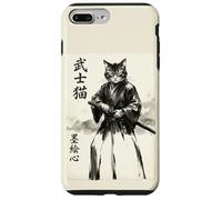 Samurai Cat Warrior Japanese Art Feline Katana Coque pour iPhone 7 Plus/8 Plus