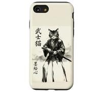Samurai Cat Warrior Japanese Art Feline Katana Coque pour iPhone SE (2020) / 7/8