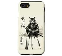 Samurai Cat Warrior Japanese Art Feline Katana Coque pour iPhone SE (2020) / 7/8