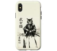 Samurai Cat Warrior Japanese Art Feline Katana Coque pour iPhone X/XS