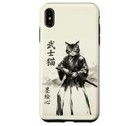 Samurai Cat Warrior Japanese Art Feline Katana Coque pour iPhone XS Max