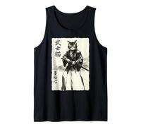 Samurai Cat Warrior Japanese Art Feline Katana Débardeur