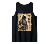 Samurai Cat Warrior Kuroneko Japanese Kanji Art Débardeur