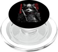 Samurai Cat Warrior Ukiyo Ink Artwork Soldat Cat Samourai PopSockets PopGrip pour MagSafe