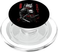 Samurai Cat Warrior Ukiyo Ink Artwork Soldat Cat Samourai PopSockets PopGrip pour MagSafe