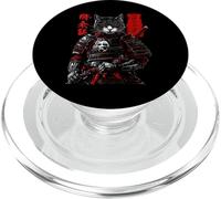 Samurai Cat Warrior Ukiyo Ink Artwork Soldat Cat Samourai PopSockets PopGrip pour MagSafe