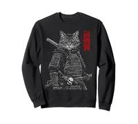 Samurai Cat Warrior Ukiyo Ink Artwork Soldat Cat Samourai Sweatshirt