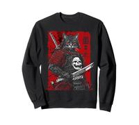 Samurai Cat Warrior Ukiyo Ink Artwork Soldat Cat Samourai Sweatshirt