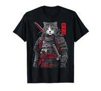 Samurai Cat Warrior Ukiyo Ink Artwork Soldat Cat Samourai T-Shirt
