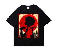 Samurai Champloo Graphic T-Shirts Anime Samurai Pattern Crew Neck Top Samurai Champloo Mugen Jin Summer Short Sleeves for Men Women
