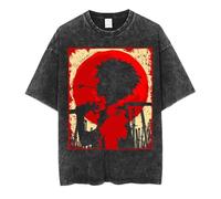 Samurai Champloo Mugen Jin Fuu Streetwear - T-Shirt Vintage surdimensionné Hommes Anime Graphique Imprimé Washed Tshirt Été Harajuku Manches Courtes Coton Loose Tee