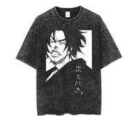 Samurai Champloo Mugen Jin Fuu Streetwear - T-Shirt Vintage surdimensionné Hommes Anime Graphique Imprimé Washed Tshirt Été Harajuku Manches Courtes Coton Loose Tee