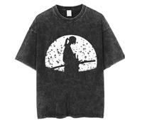 Samurai Champloo Mugen Jin Fuu Streetwear - T-Shirt Vintage surdimensionné Hommes Anime Graphique Imprimé Washed Tshirt Été Harajuku Manches Courtes Coton Loose Tee