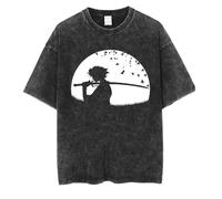 Samurai Champloo Mugen Jin Fuu Streetwear - T-Shirt Vintage surdimensionné Hommes Anime Graphique Imprimé Washed Tshirt Été Harajuku Manches Courtes Coton Loose Tee