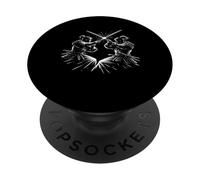 Samurai Duel Line Art Japanese Warrior Bataille Scène PopSockets PopGrip Adhésif