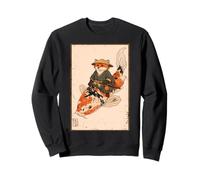 Samurai Fox Koi Fish Illustration d'art Japonais Sweatshirt