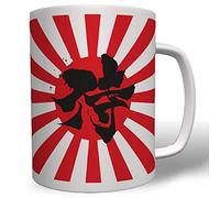 Samurai Guerrier Japon Drapeau soleil Karaté Kung-Fu lutte Sport honneur CODE Codex Ninja combattants - Tasse à café # 16544
