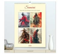 Samurai. Kunstvolle Darstellungen historischer Krieger (hochwertiger Premium Wandkalender 2026 DIN A2 hoch), Kunstdruck in Hochglanz: Die tapferen Krieger des alten Japans in tollen Paintings