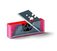 Samurai Lot de 10 lames trapézoïdales noires très tranchantes et durables en acier japonais dans un distributeur de sécurité pour cutter