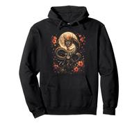 Samurai Ninja Cat Dragon Moon Art esthétique Japonais Sweat à Capuche