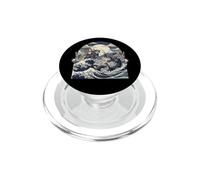 Samurai Ninja Cat vs Dragon Monster Great Wave Art Japonais PopSockets PopGrip pour MagSafe