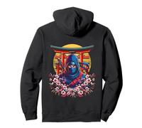 Samurai Ninja with Katana and Cherry Blossoms and Torii Gate Sweat à Capuche