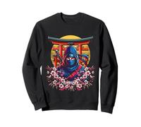Samurai Ninja with Katana and Cherry Blossoms and Torii Gate Sweatshirt